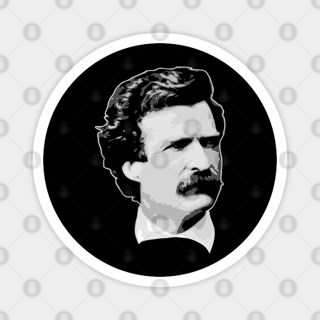 Mark Twain Black and White Magnet by Nerd_art